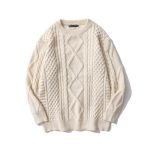 Japanese-style Retro Rhombus Twist Round Neck Sweater Loose And Idle All-matching Sweater - Image 5