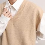 Men's V-neck Fashionable Jacket Sweater Vest Wool - Image 6