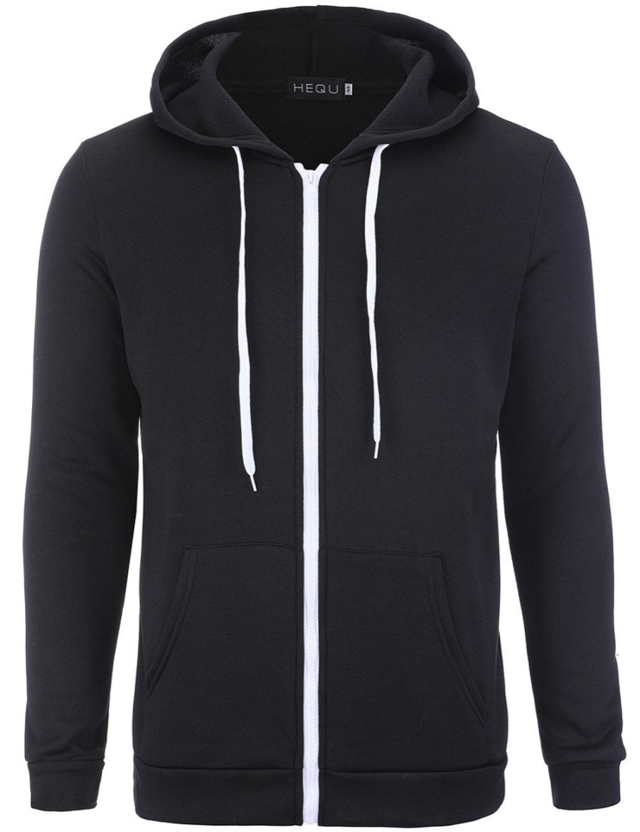 Men Black Hip Hop Mantle Hoodies - Image 2