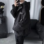 Techwear Jackets Coats Streetwear Cardigan Casual Bomber Outerwear Hooded Letter Multi-pocket For Men - Image 3