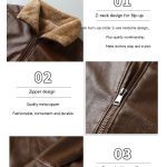 Men's Leather Lapel Fleece Padded Coat - Image 7