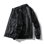 Fashionable Men's Loose Lapel Collar Handsome Leather Jacket - Image 8