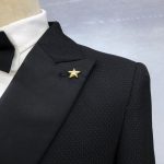 Men's Raw Edge Design High-quality Shoulder Pad Blazer - Image 5