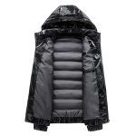 Men Hooded Parka Windbreaker Fashion Warm - Image 3