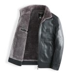 Plush Thick Leather Men's Free Care Jacket - Image 4