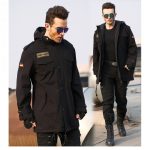Men's Military Fan Trench Hooded Stand Collar Cotton Coat - Image 3