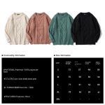Japanese-style Retro Rhombus Twist Round Neck Sweater Loose And Idle All-matching Sweater - Image 6