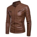 Large Size Plus Velvet Men's Leather Jacket - Image 4
