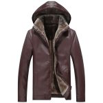 Men's Fashion Casual Zipper Slit Pocket Hooded Turn-down Collar Coat - Image 4