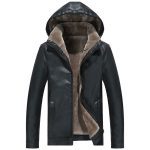 Men's Fashion Casual Zipper Slit Pocket Hooded Turn-down Collar Coat - Image 2