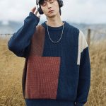 Color Block Stitching Design Knitwear Sweater For Men - Image 5