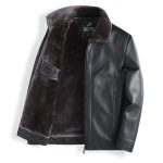 Plush Thick Leather Men's Free Care Jacket - Image 6