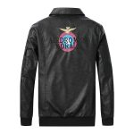 Men's Lapel Embroidery Craft Casual Leather Jacket - Image 3
