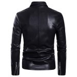 Men's Motorcycle Multi Zip Leather Coat - Image 3