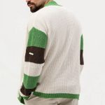 Loose Contrast Color Woolen Cardigan Jacket - Image 2