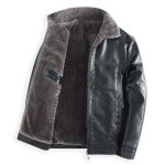 Plush Thick Leather Men's Free Care Jacket - Image 2