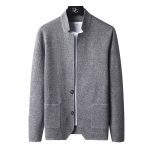 Pocket Stand Collar Cardigan Sweater Men - Image 2
