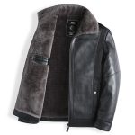 Plush Thick Leather Men's Free Care Jacket - Image 8