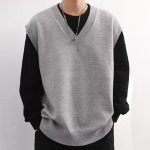 Men's V-neck Fashionable Jacket Sweater Vest Wool - Image 7