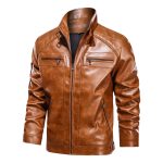 Simple Fashion European Size Autumn Leather Jacket - Image 4