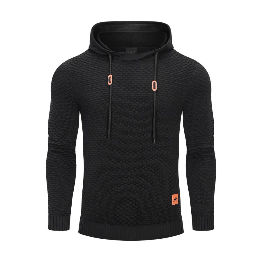 3D Pattern Outdoor Sports Elastic Men Hoodies Solid Color Casual Hoodies - Image 3