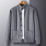 Young And Middle-aged Thick Knit Cardigan Retro Jacquard Loose-fitting Sweater Jacket - Image 5