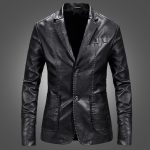 Slim Handsome Spring Leather Jacket Small Suit Men - Image 3