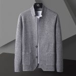 Pocket Stand Collar Cardigan Sweater Men - Image 6