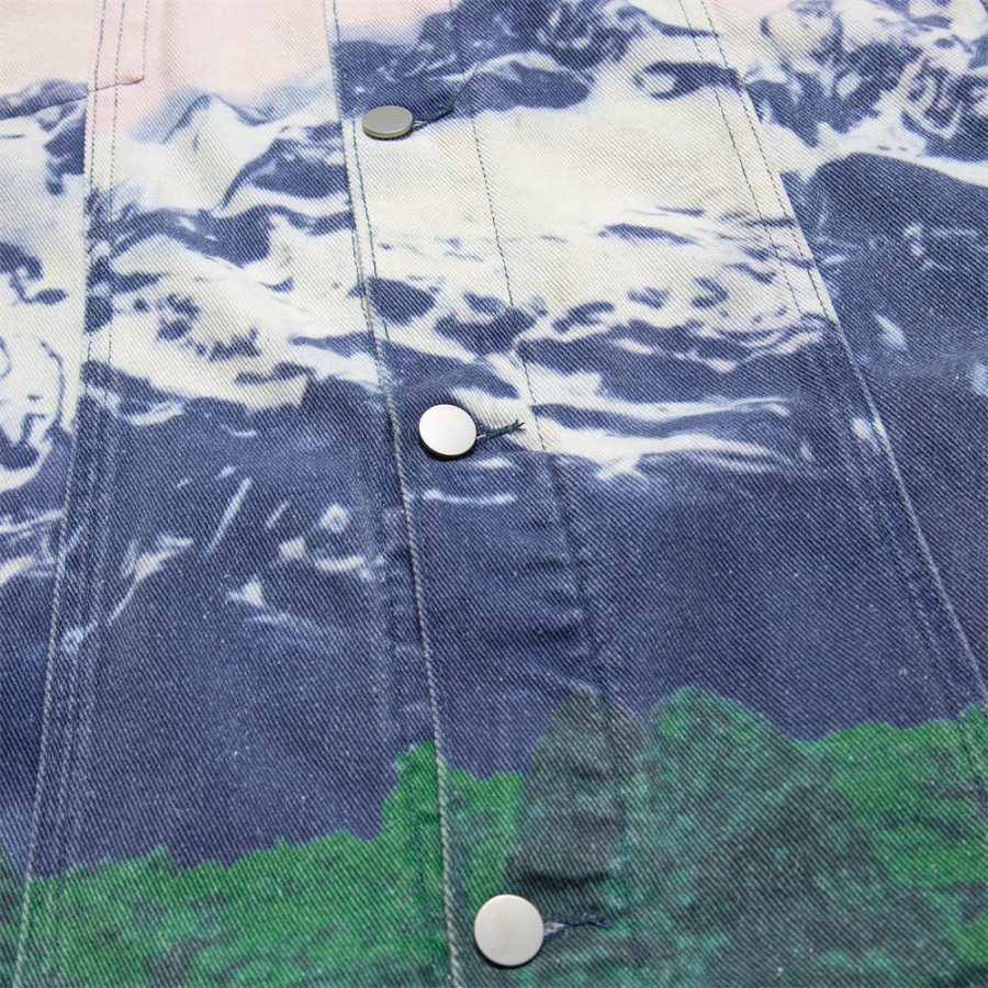 Men's Loose Casual Full Print Landscape Snow Mountain Pattern Jacket - Image 9