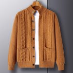 Young And Middle-aged Thick Knit Cardigan Retro Jacquard Loose-fitting Sweater Jacket - Image 4
