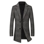 Trench coat plaid coat - Image 4