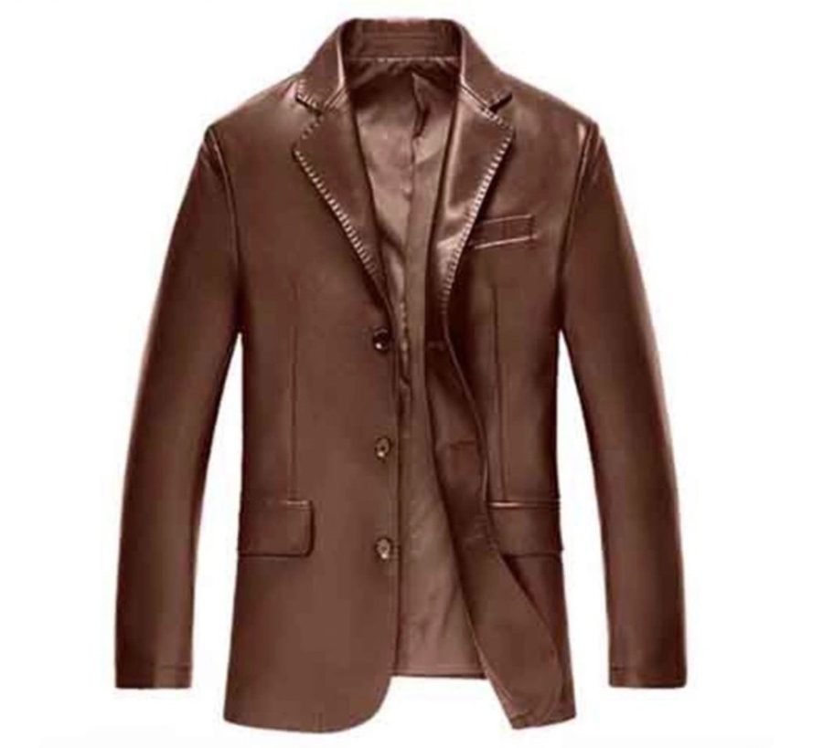 Washed Coat Leather Casual Jacket - Image 8