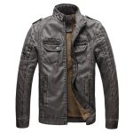 Leather Jacket Plus Velvet Washed Retro Leather Jacket - Image 2