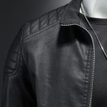 Men's Leather Motorcycle Jacket Thin Coat - Image 6