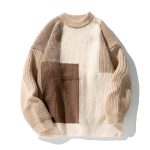 Color Block Stitching Design Knitwear Sweater For Men - Image 2