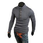 Men's Fashion Trendy Turtleneck Buttons Sweater - Image 2