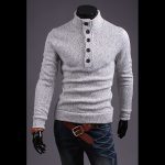 Men's Fashion Trendy Turtleneck Buttons Sweater - Image 3