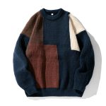 Color Block Stitching Design Knitwear Sweater For Men - Image 3