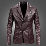 Slim Handsome Spring Leather Jacket Small Suit Men - Image 4