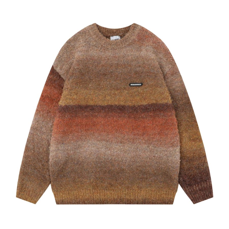 Gradient Contrast Striped Sweater - Image 3