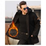 Men's Military Fan Trench Hooded Stand Collar Cotton Coat - Image 2
