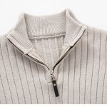 Men's Long-sleeved Half-turtleneck Zip-up Sweater - Image 5