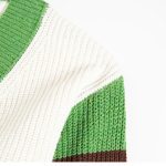 Loose Contrast Color Woolen Cardigan Jacket - Image 3