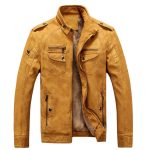 Leather Jacket Plus Velvet Washed Retro Leather Jacket - Image 9