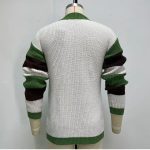 Loose Contrast Color Woolen Cardigan Jacket - Image 7