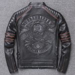 Harley Genuine Leather Clothes Men's Motorcycle Riding Motorcycle Clothing Slim Fit - Image 8
