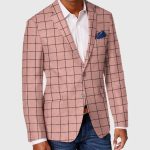 Men's Single-row Two-button Plaid Blazer - Image 9