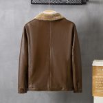 Men's Leather Lapel Fleece Padded Coat - Image 9
