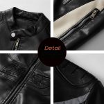 Reflective Strips Fashion Plus Velvet Youth Leather Jacket For Motorcycles - Image 5