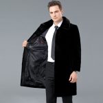 Long Middle-aged Over The Knee Sheep Men's Leather Ermine - Image 5